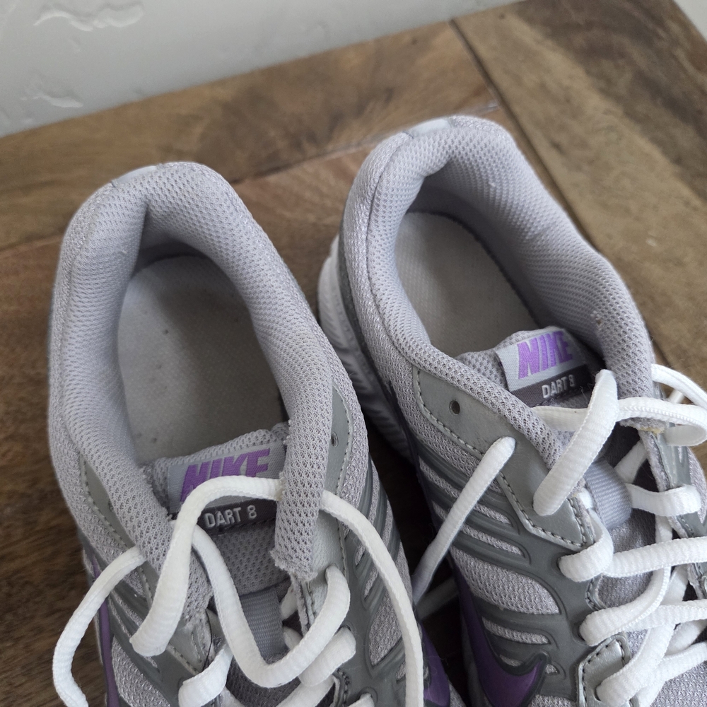 Nike Women's Dart 8 Athletic Shoes in Gray and Purple - Picture 7 of 11
